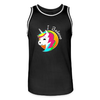 Weihnachten Einhorn neu new Geschenk Regenbogen - Männer Basketball-Trikot - Schwarz/Weiß - Vorne - AI Model Male 185 dark (185cm)