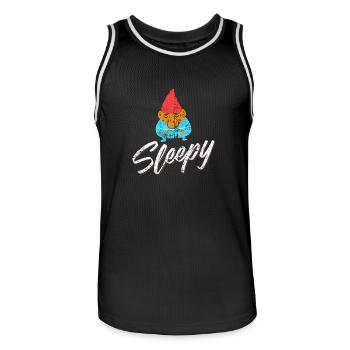 Sleepy Dwarf Distressed - Men's Basketball Jersey - black/white - Front - AI Model Male 185 dark (185cm)