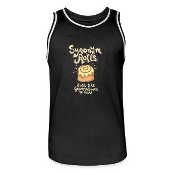 Synonym Rolls Wortspiel Geschenk Englisch Lehrer - Männer Basketball-Trikot - Schwarz/Weiß - Vorne - AI Model Male 185 dark (185cm)