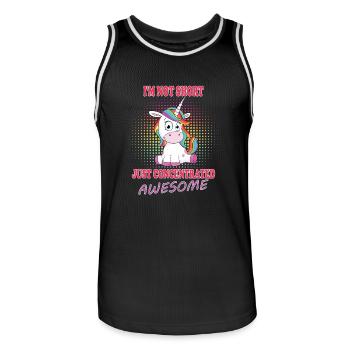 Unicorn Unicorn - Men's Basketball Jersey - black/white - Front - AI Model Male 185 dark (185cm)