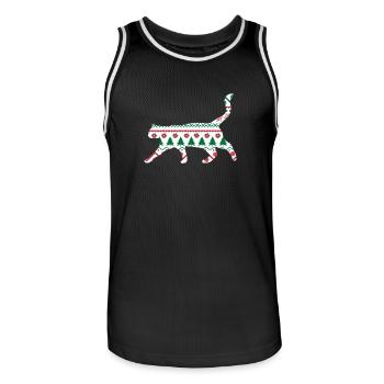 Cute Christmas Cat Cat Christmas Gift Xmas - Men's Basketball Jersey - black/white - Front - AI Model Male 185 dark (185cm)