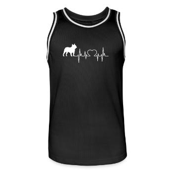 Shirt de bouledogue français cadeau - Maillot de basket Homme - noir/blanc - Devant - AI Model Male 185 dark (185cm)