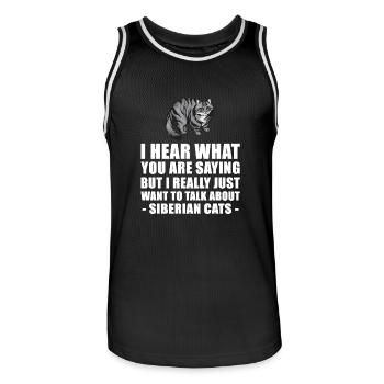 Siberian Cat Cute Gift - Men's Basketball Jersey - black/white - Front - AI Model Male 185 dark (185cm)