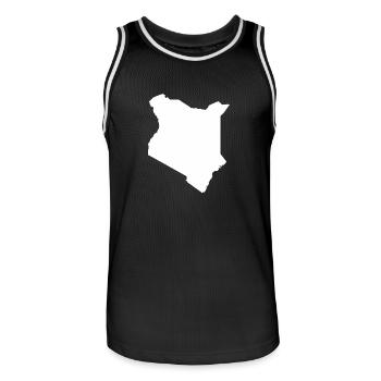 Kenia originelle Geschenkidee - Männer Basketball-Trikot - Schwarz/Weiß - Vorne - AI Model Male 185 dark (185cm)
