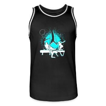 Gymnastik Geräteturnen Turnen Geschenk - Männer Basketball-Trikot - Schwarz/Weiß - Vorne - AI Model Male 185 dark (185cm)