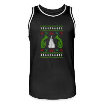 music bariton ugly christmas - Männer Basketball-Trikot - Schwarz/Weiß - Vorne - AI Model Male 185 dark (185cm)