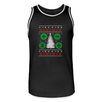 Mathématiques vilain petit cadeau de Noël - Maillot de basket Homme - noir/blanc - Devant - AI Model Male 185 dark (185cm)