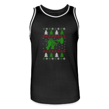 Laid de Noël Jumper trompette - Maillot de basket Homme - noir/blanc - Devant - AI Model Male 185 dark (185cm)