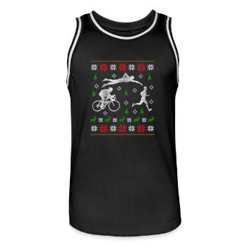Ugly Christmas Triathlon Jumper - Maillot de basket Homme - noir/blanc - Devant - AI Model Male 185 dark (185cm)