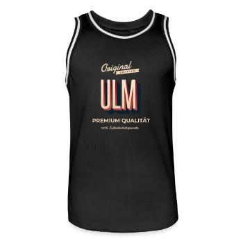 Ulm - Männer Basketball-Trikot - Schwarz/Weiß - Vorne - AI Model Male 185 dark (185cm)