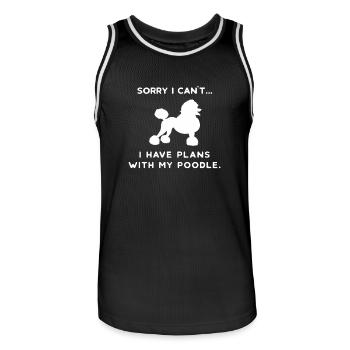 Pudel Zwergpudel Königspudel Hund Hunde Liebe Dog - Männer Basketball-Trikot - Schwarz/Weiß - Vorne - AI Model Male 185 dark (185cm)