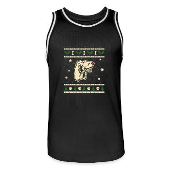Irish Setter Weihnachtsgeschenk - Männer Basketball-Trikot - Schwarz/Weiß - Vorne - AI Model Male 185 dark (185cm)