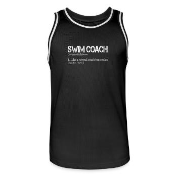 Meilleur moniteur de natation - Cooler que l'autre. - Maillot de basket Homme - noir/blanc - Devant - AI Model Male 185 dark (185cm)