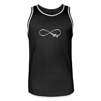 Music - Männer Basketball-Trikot - Schwarz/Weiß - Vorne - AI Model Male 185 dark (185cm)