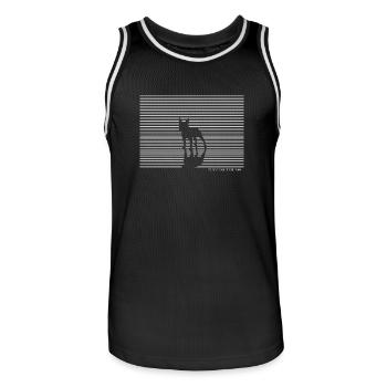 Boston Terrier chien T-shirt cadeau - Maillot de basket Homme - noir/blanc - Devant - AI Model Male 185 dark (185cm)