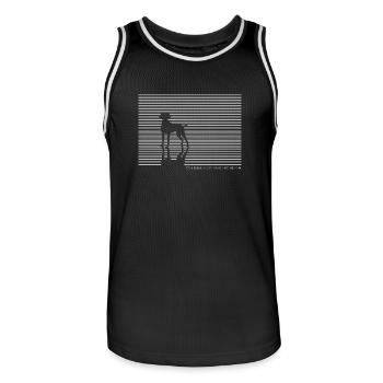 Allemand Cheveux courts chien T-shirt cadeau - Maillot de basket Homme - noir/blanc - Devant - AI Model Male 185 dark (185cm)