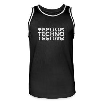 Techno Bass Music Shirt - Maillot de basket Homme - noir/blanc - Devant - AI Model Male 185 dark (185cm)
