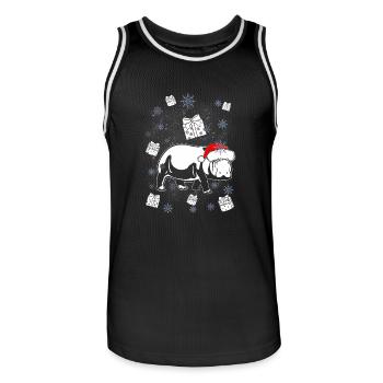 Nilpferd Flusspferd Hippo Santa Weihnachten Gesche - Männer Basketball-Trikot - Schwarz/Weiß - Vorne - AI Model Male 185 dark (185cm)