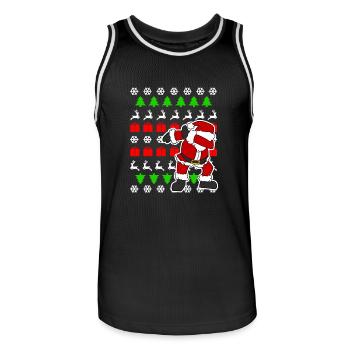 Santa Ugly Sweater Weihnachten Funny Xmas Tupfen - Männer Basketball-Trikot - Schwarz/Weiß - Vorne - AI Model Male 185 dark (185cm)