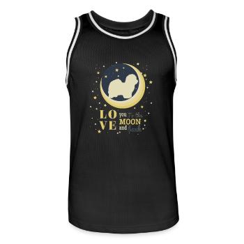 Cotton Dog T-shirt pour chien cadeau d'amour - Maillot de basket Homme - noir/blanc - Devant - AI Model Male 185 dark (185cm)