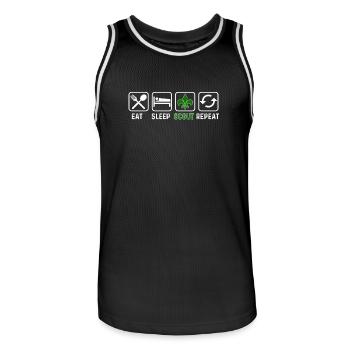 Mangez le sommeil Répéter Scout - Maillot de basket Homme - noir/blanc - Devant - AI Model Male 185 dark (185cm)