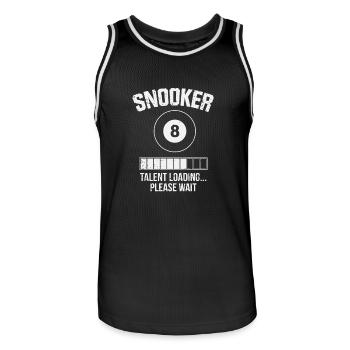 Le talent de billard charge s’il vous plaît attendre cadeau - Maillot de basket Homme - noir/blanc - Devant - AI Model Male 185 dark (185cm)