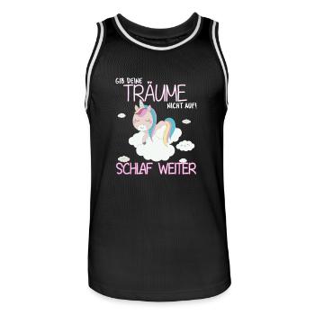 Schlaf weiter Einhorn - Männer Basketball-Trikot - Schwarz/Weiß - Vorne - AI Model Male 185 dark (185cm)