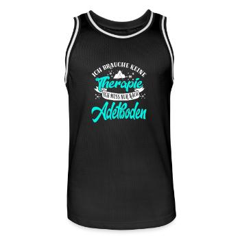 Therapie Adelboden Skifahren Skifahrer Skiresort G - Männer Basketball-Trikot - Schwarz/Weiß - Vorne - AI Model Male 185 dark (185cm)