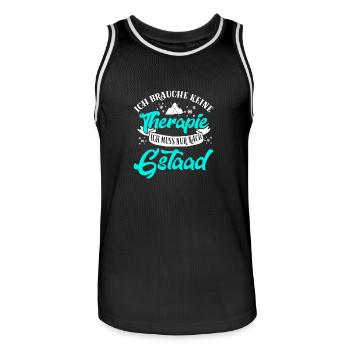 Therapie Gstaad Skifahren Skifahrer Skiresort Gesc - Männer Basketball-Trikot - Schwarz/Weiß - Vorne - AI Model Male 185 dark (185cm)