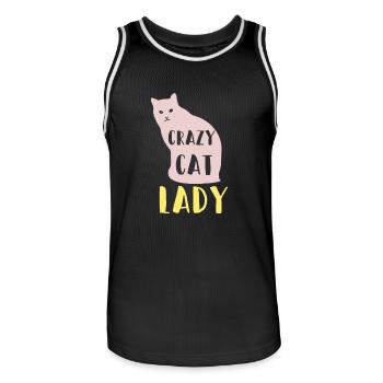 Crazy Cat Lady - Maillot de basket Homme - noir/blanc - Devant - AI Model Male 185 dark (185cm)