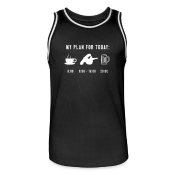 Snowboarding Winter Holiday Snowboard Wintersport - Men's Basketball Jersey - black/white - Front - AI Model Male 185 dark (185cm)