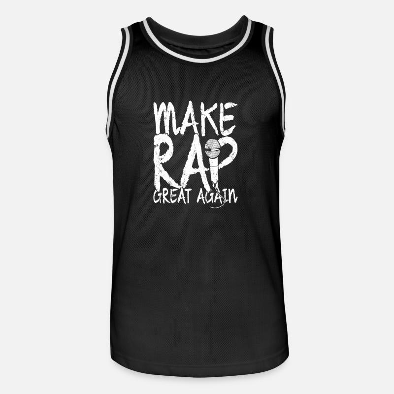 MAKE RAP GREAT AGAIN - Männer Basketball-Trikot - Schwarz/Weiß