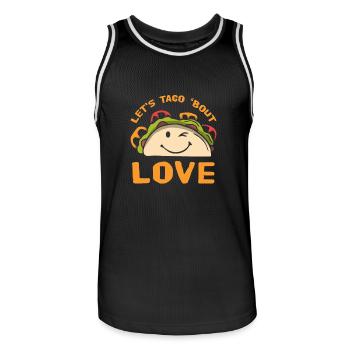 Let's Taco' Bout Love Valentine's Day Gift Love - Men's Basketball Jersey - black/white - Front - AI Model Male 185 dark (185cm)