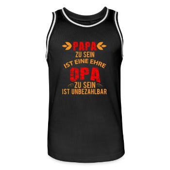 Opa ist unbezahlbar Geschenk - Männer Basketball-Trikot - Schwarz/Weiß - Vorne - AI Model Male 185 dark (185cm)