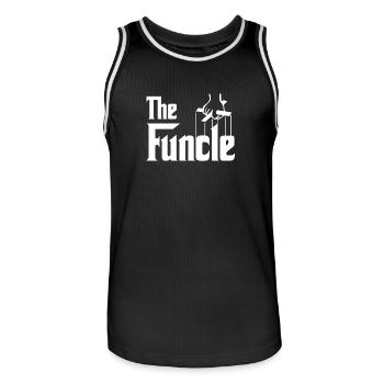 The Funcle Funny Uncle T-Shirt - Family Relation - Men's Basketball Jersey - black/white - Front - AI Model Male 185 dark (185cm)