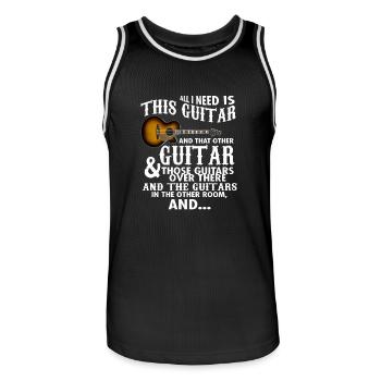 All I Need Is This Guitar And That Other Cool - Men's Basketball Jersey - black/white - Front - AI Model Male 185 dark (185cm)