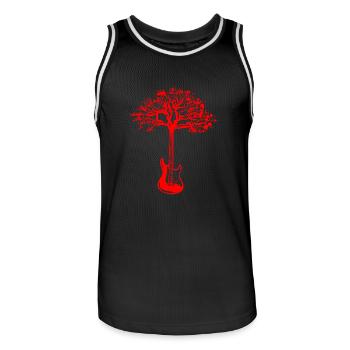 Electric Guitar Tree Cool Guitarist Musician - Men's Basketball Jersey - black/white - Front - AI Model Male 185 dark (185cm)