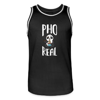Pho-echte Panda-Suppe-vietnamesisches Nahrungsmittelgeschenk - Männer Basketball-Trikot - Schwarz/Weiß - Vorne - AI Model Male 185 dark (185cm)