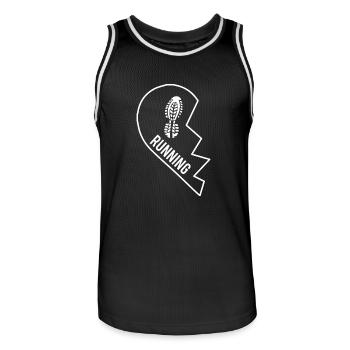 Courir - Course - Courir - Cadeau - Maillot de basket Homme - noir/blanc - Devant - AI Model Male 185 dark (185cm)