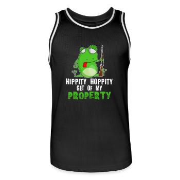 Hippity Hoppity Get Off My Property - Männer Basketball-Trikot - Schwarz/Weiß - Vorne - AI Model Male 185 dark (185cm)