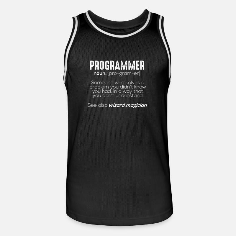 Funny Programmer Meaning - Männer Basketball-Trikot - Schwarz/Weiß