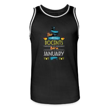 Best Docents are Born in January Gift Idea - Men's Basketball Jersey - black/white - Front - AI Model Male 185 dark (185cm)