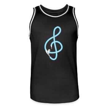 La musique est la clé - Musique - Son - Song - Paroles - Maillot de basket Homme - noir/blanc - Devant - AI Model Male 185 dark (185cm)