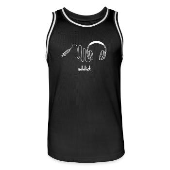 Music addict - Music - Sound - Gift - Men's Basketball Jersey - black/white - Front - AI Model Male 185 dark (185cm)