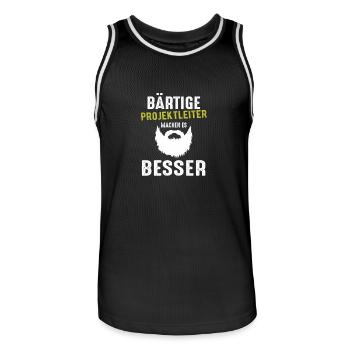 Bärtige Projektleiter machen es besser Geschenk Sh - Männer Basketball-Trikot - Schwarz/Weiß - Vorne - AI Model Male 185 dark (185cm)