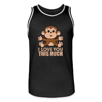 Affe Ich liebe dich so viel Valentinstag Geschenk - Männer Basketball-Trikot - Schwarz/Weiß - Vorne - AI Model Male 185 dark (185cm)