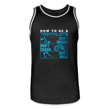 Triathlon cadeau T-shirt Evolution hommes - Maillot de basket Homme - noir/blanc - Devant - AI Model Male 185 dark (185cm)