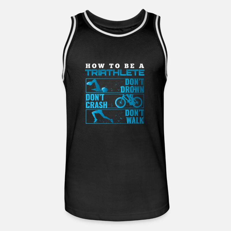 Triathlon Tshirt Gift Evolution Men - Men's Basketball Jersey - black/white
