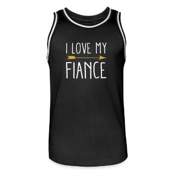 J'aime mon fiancé Tribal Arrow 14 février - Maillot de basket Homme - noir/blanc - Devant - AI Model Male 185 dark (185cm)