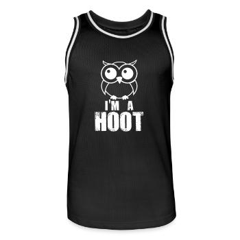 Je suis un Hoot! Prédateur d'oiseaux nocturnes drôle hibou mignon - Maillot de basket Homme - noir/blanc - Devant - AI Model Male 185 dark (185cm)